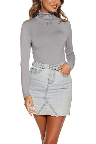Damen rollkragenshirt grau - damen, xl